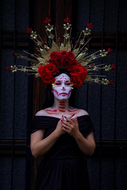 Ingyenes stockfotó arc álruhában, dia de muertos, divatfotózás témában