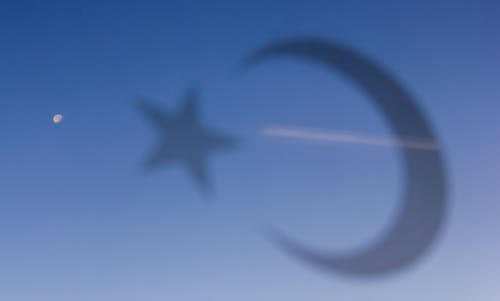 Moon and Shadow of Turkey Flags