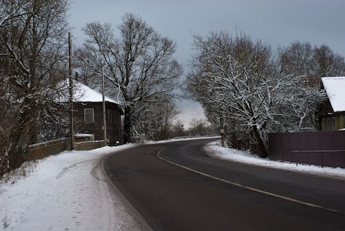 겨울, 눈, 도로의 무료 스톡 사진