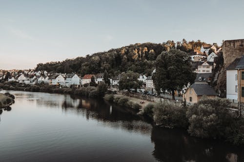 View of Houses along the River 