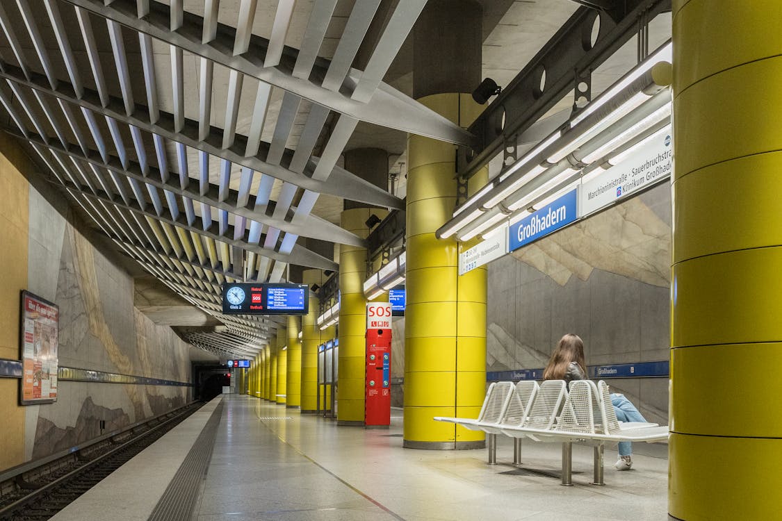 Großhadern Subway Platform in Munich, Germany