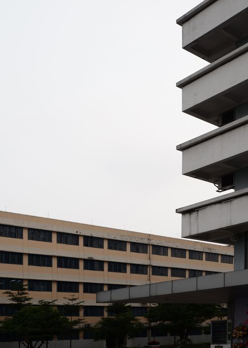 Free Minimalist view of urban buildings against a clear sky. Stock Photo