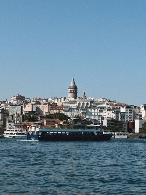 Free Photo of Galata Tower amid Istanbul's scenic waterfront and cityscape. Stock Photo