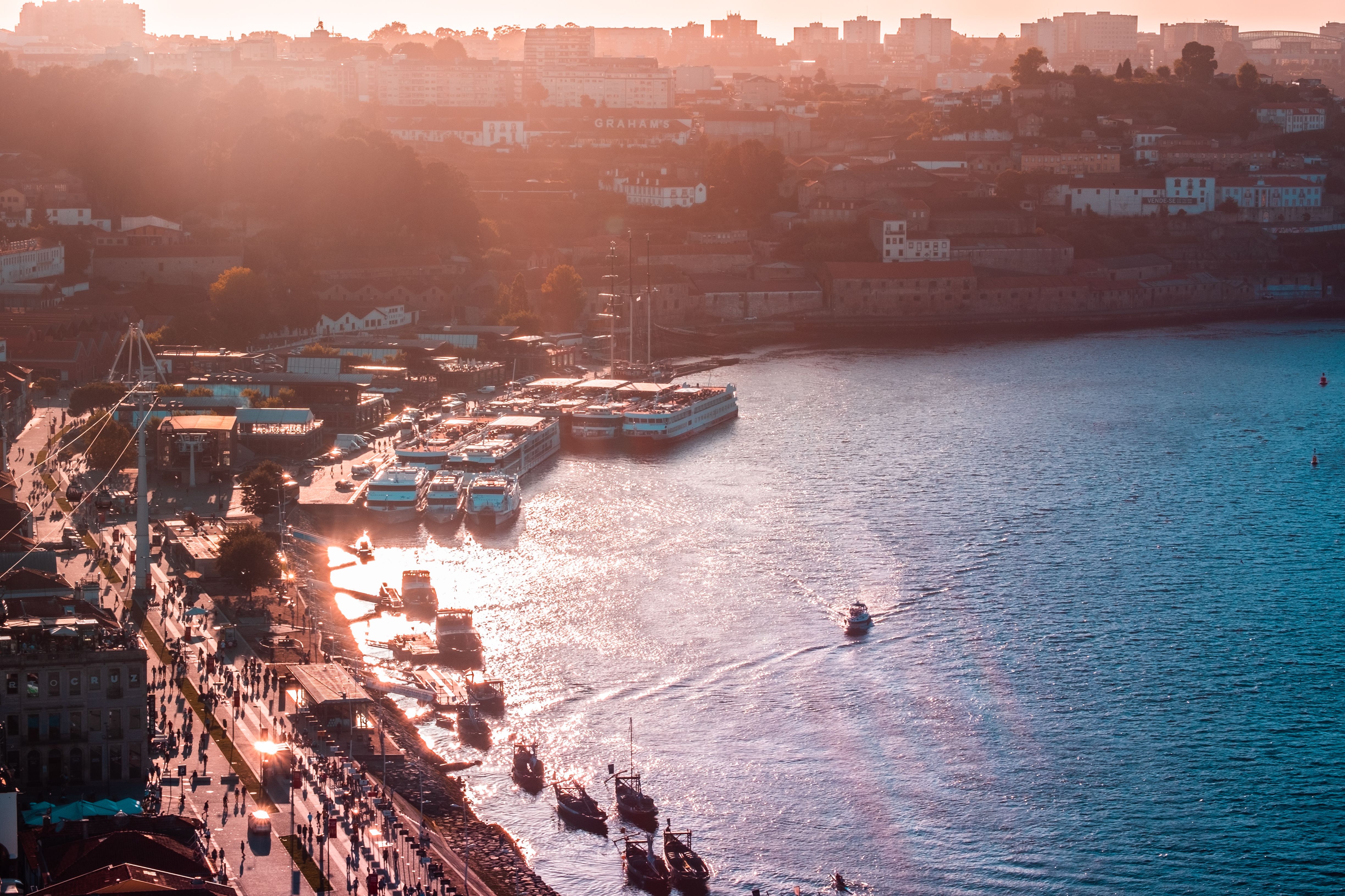 Porto riverfront at dusk