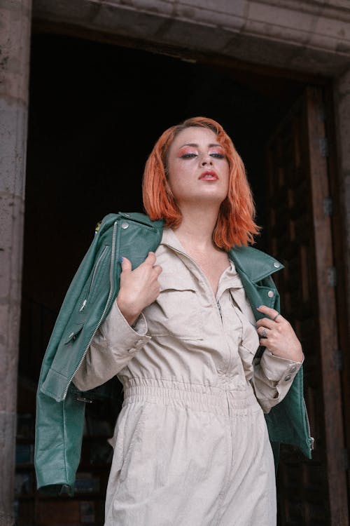 Redhead Woman in Jacket