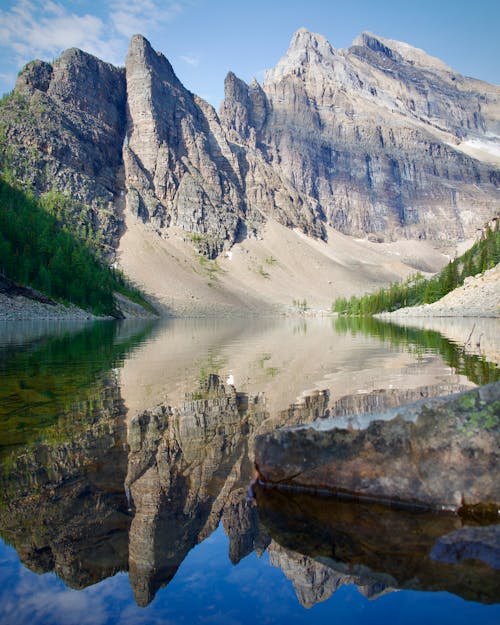 Rocky Mountains with Lake in Valley