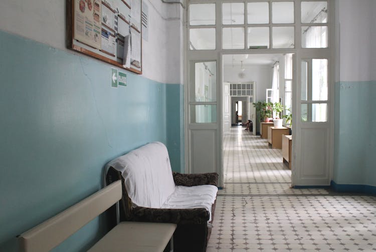 View Of A Hallway In An Old Hospital 