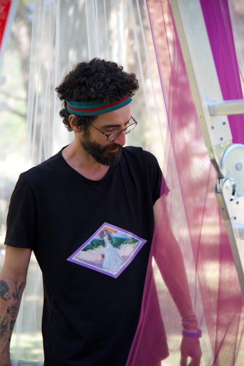 Man in T-shirt and Hairband