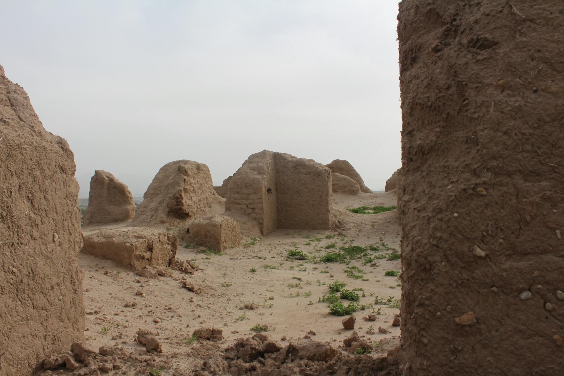 Walls Ruins on Desert