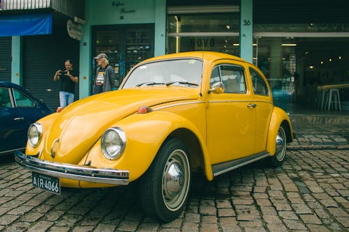 Vintage Yellow Volkswagen Beetle