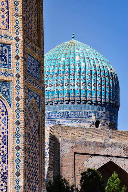Blue Dome of Bibi-Khanym Mosque in Samarkand