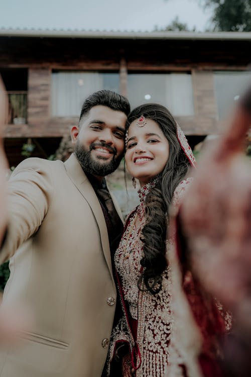 Smiling Newlyweds Together