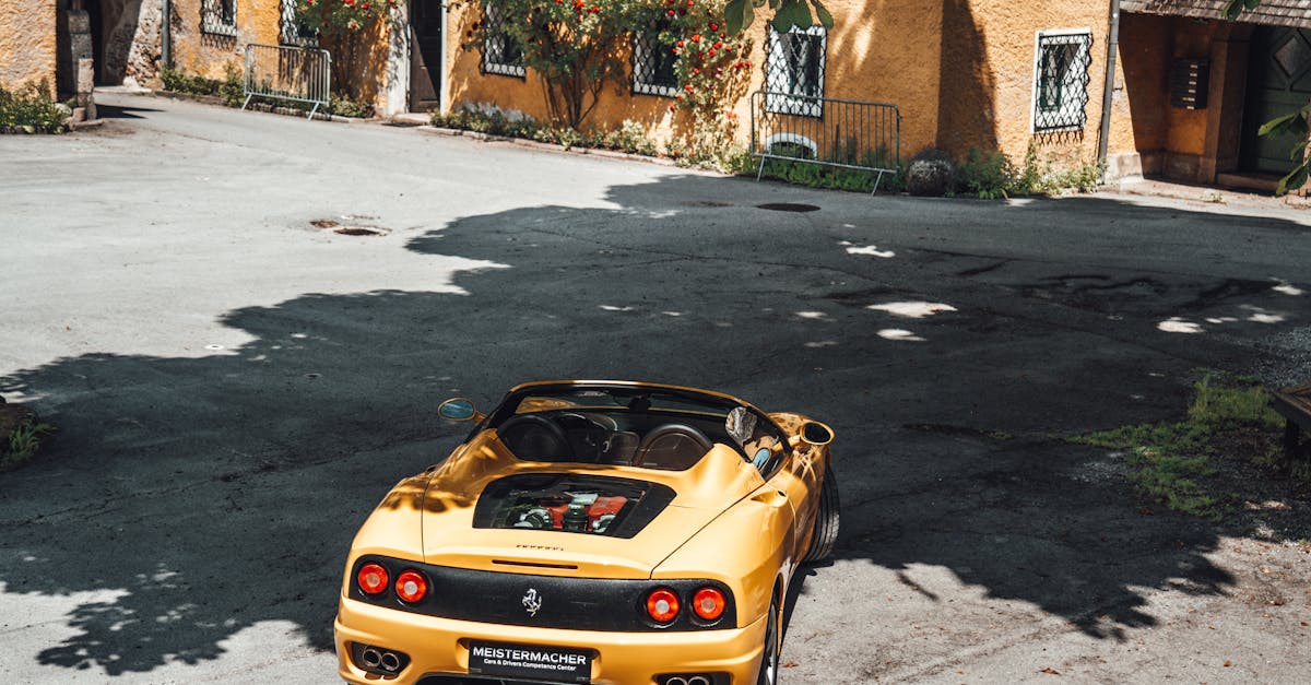 Yellow Ferrari in Front of a House · Free Stock Photo
