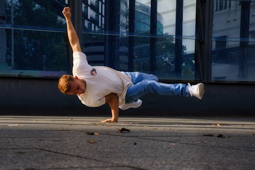 Man Breakdancing on the Sidewalk