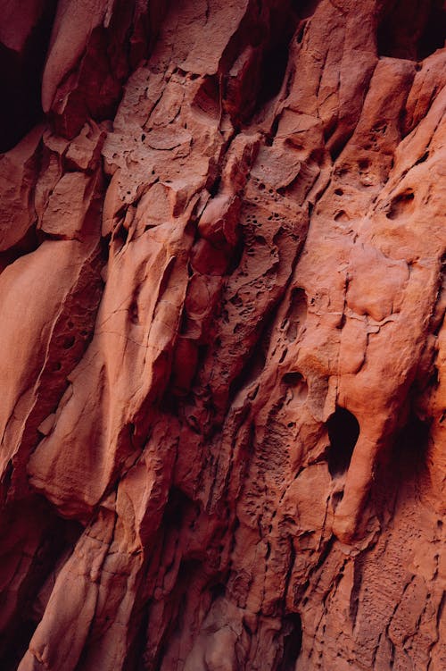 Close-up of Red Rock Formation Surface 