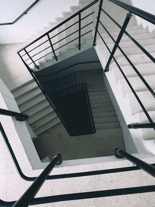 High Angle Shot of a Staircase 
