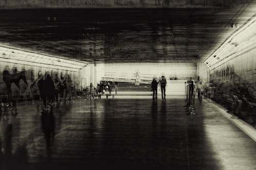 People Walking in a Tunnel