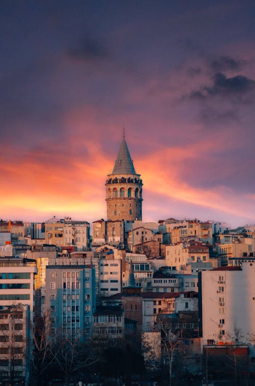 Galata Tower in Skyline of Istanbul, Turkey