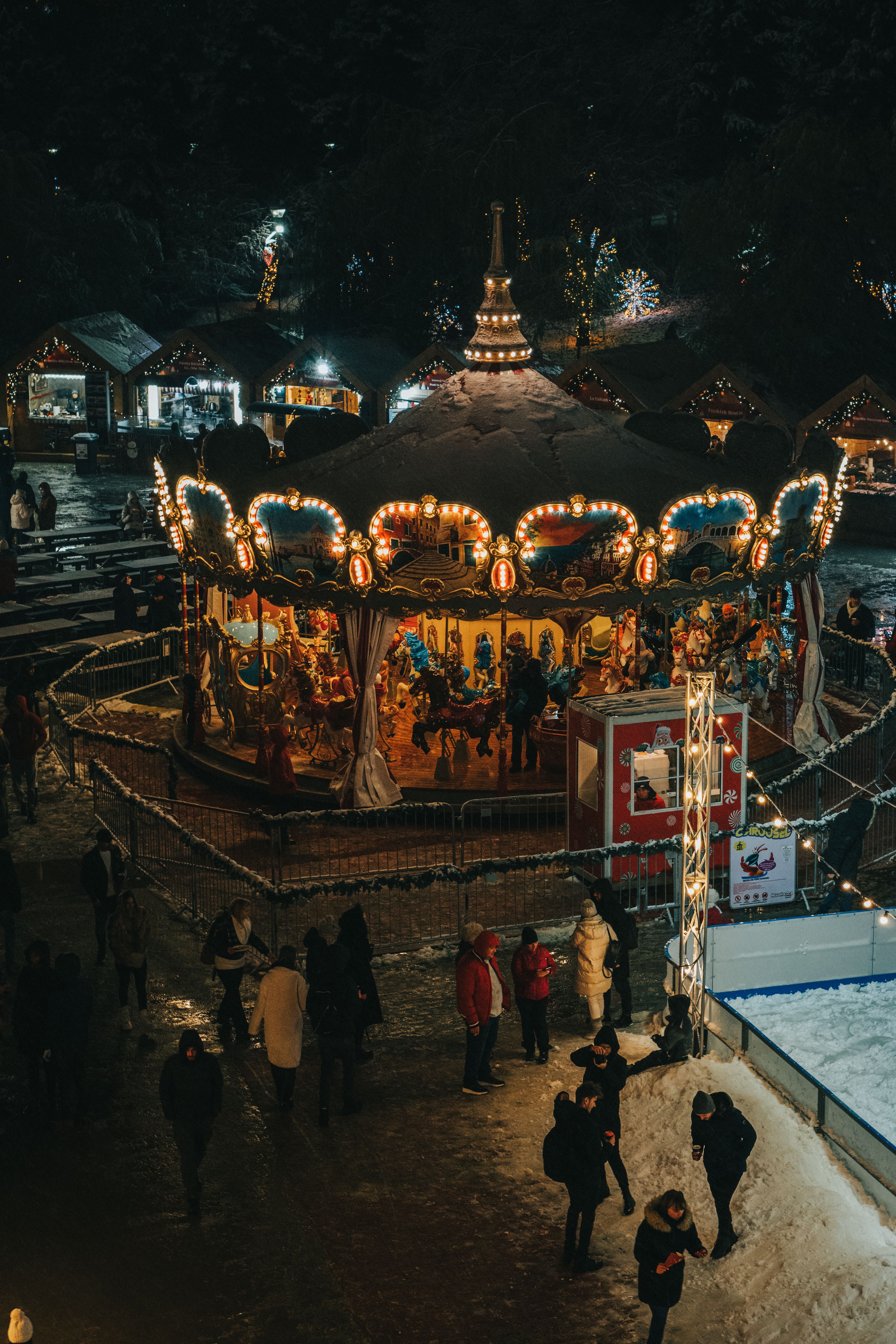 Carousel at Christmas Market · Free Stock Photo