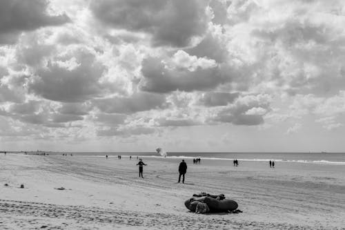 Tourists on the Sandy Beach