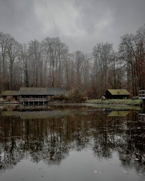 Wooden Houses around Lake