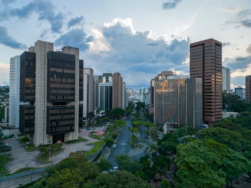 Skyscrapers in a City Center in Brazil 