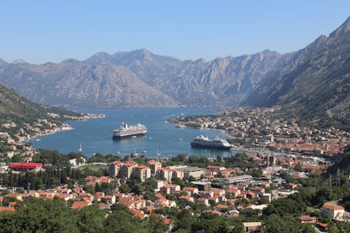 Scenic Panorama of Kotor Bay with Cruise Ships