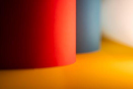 Vibrant abstract image featuring colorful shapes on a yellow background, perfect for creative projects.
