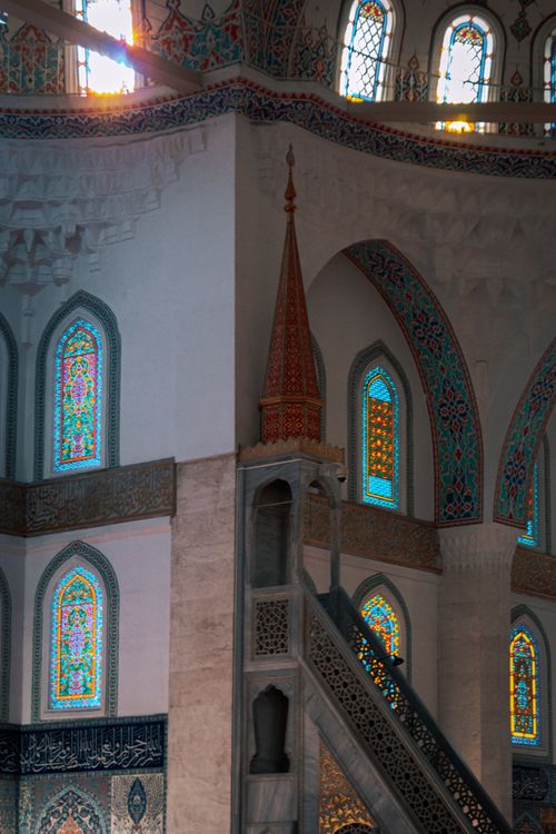 Color Windows From Mosque Windows with Stained Glass in Mosque · Free Stock Photo