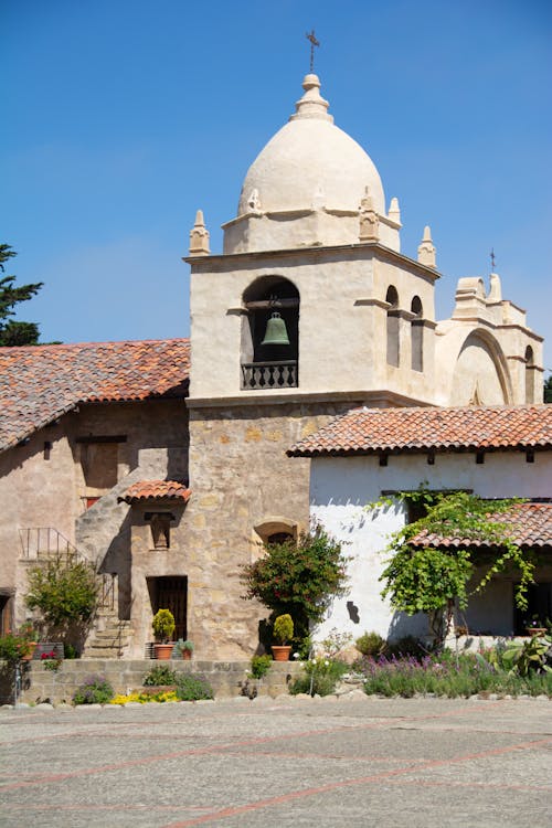 Tower of Carmel Mission Basilica Museum in Carmel-by-the-Sea in USA