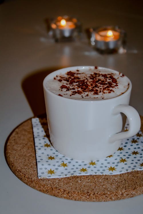 Cappuccino Served on a Tray 