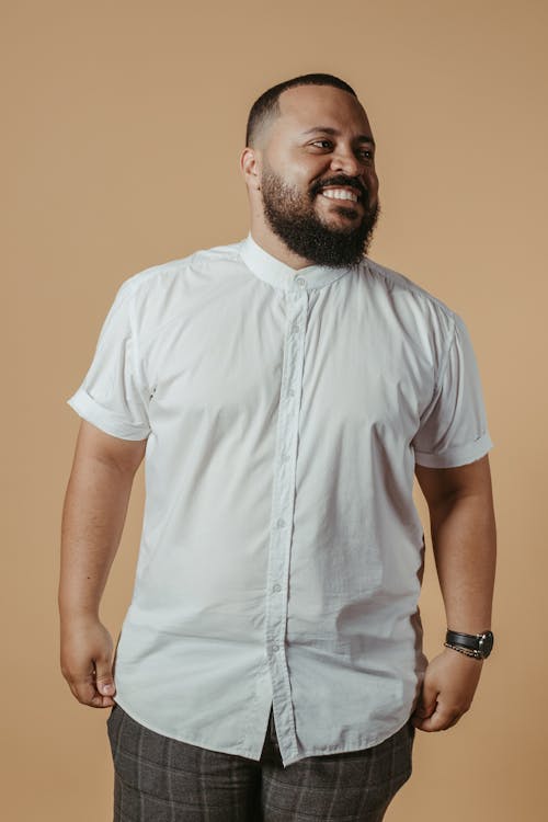 Portrait of Man Wearing White Shirt 