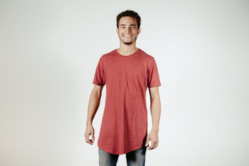Smiling Man in Red T-Shirt
