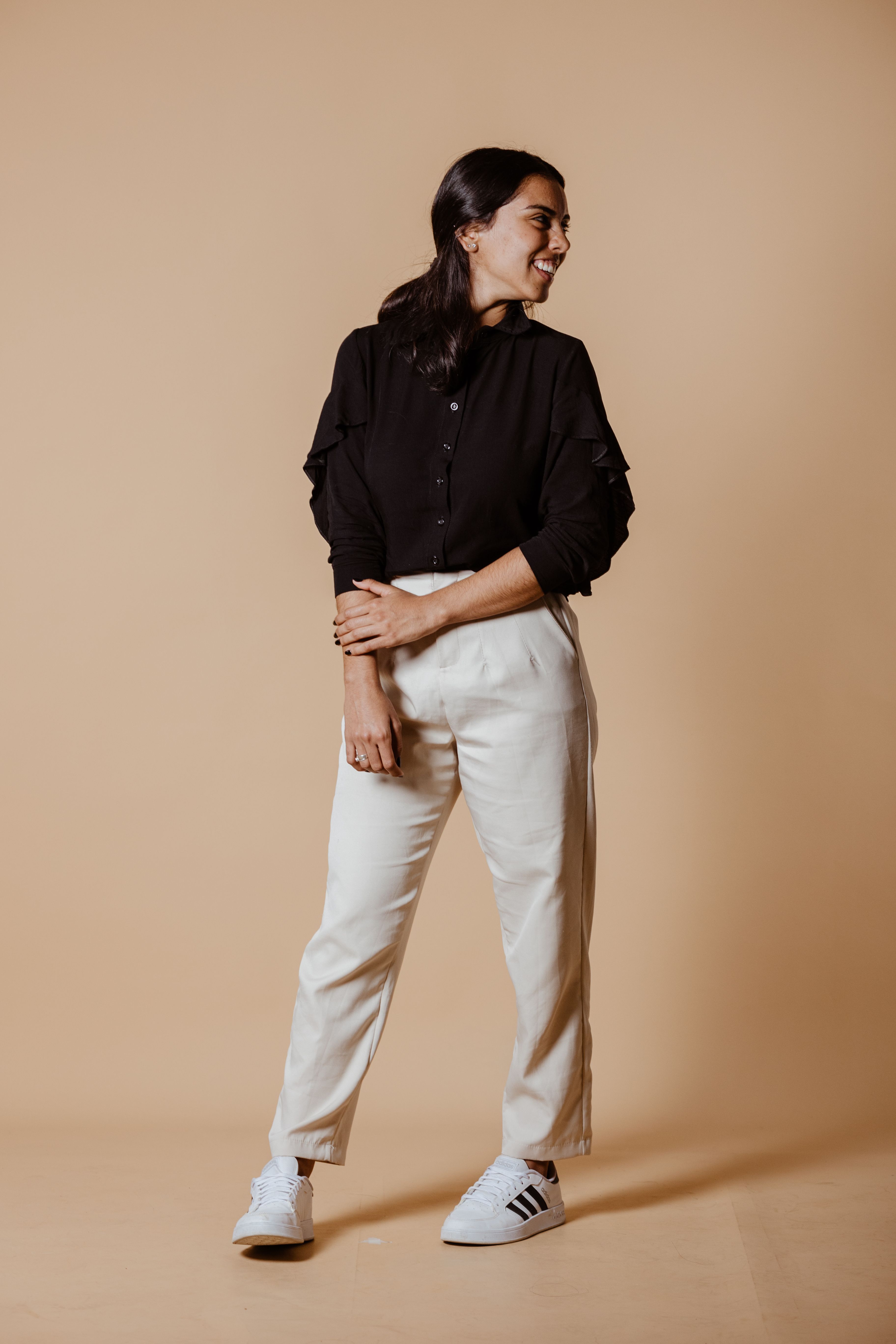 black dress shirt with tan pants A.T. Performance Tipped Golf Polo for Tall Men in Black M / Tall / Black main image 0