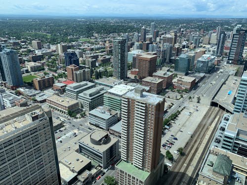 Aerial View of Downtown Calgary, Alberta, Canada 