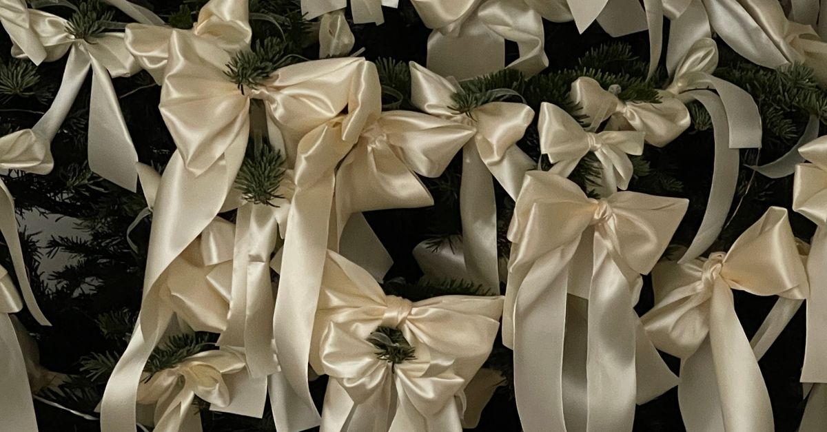 White Ribbon Tree Large White Ribbons on Christmas Tree · Free Stock Photo