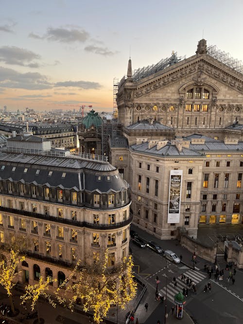 Street by Palais Garnier in Paris, France
