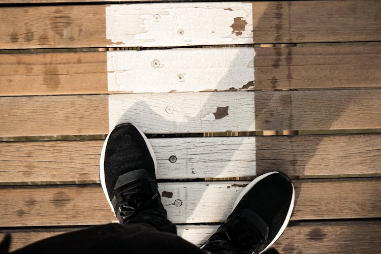 Wood Planks With White Painting