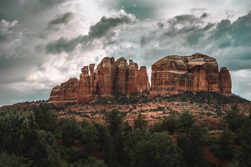Clouds Above Majestic Rock Formation