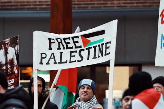 Protesters in Jönköping advocate for Free Palestine with visible signs.
