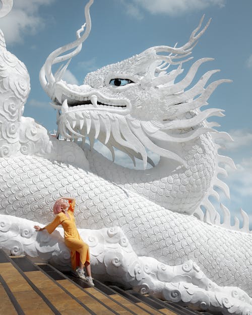 Woman in Yellow Dress at Wat Huay Pla Kang