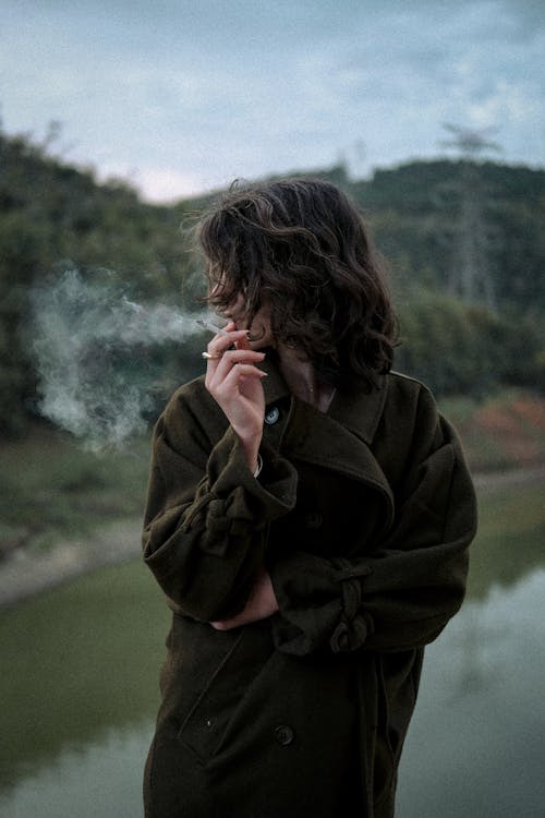 Woman Smoking Cigarette