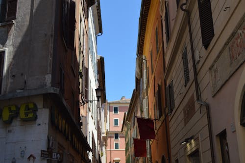 Buildings around Narrow Street in Town