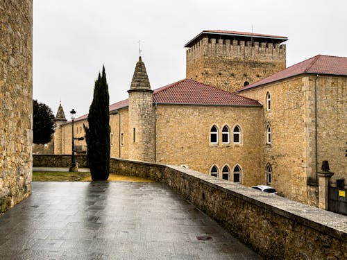 Walls of Royal Monastery of Santo Domingo in Caleruega, Spain 