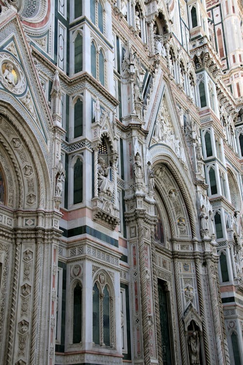 Ornamented Wall of Santa Croce Basilica in Florence