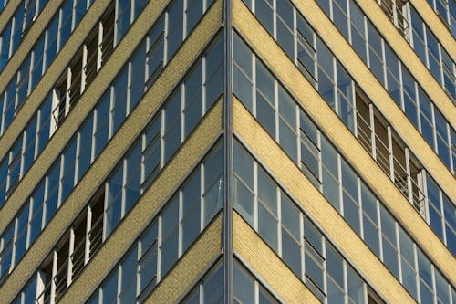 Close-up of the Facade of a Modern Building in City 