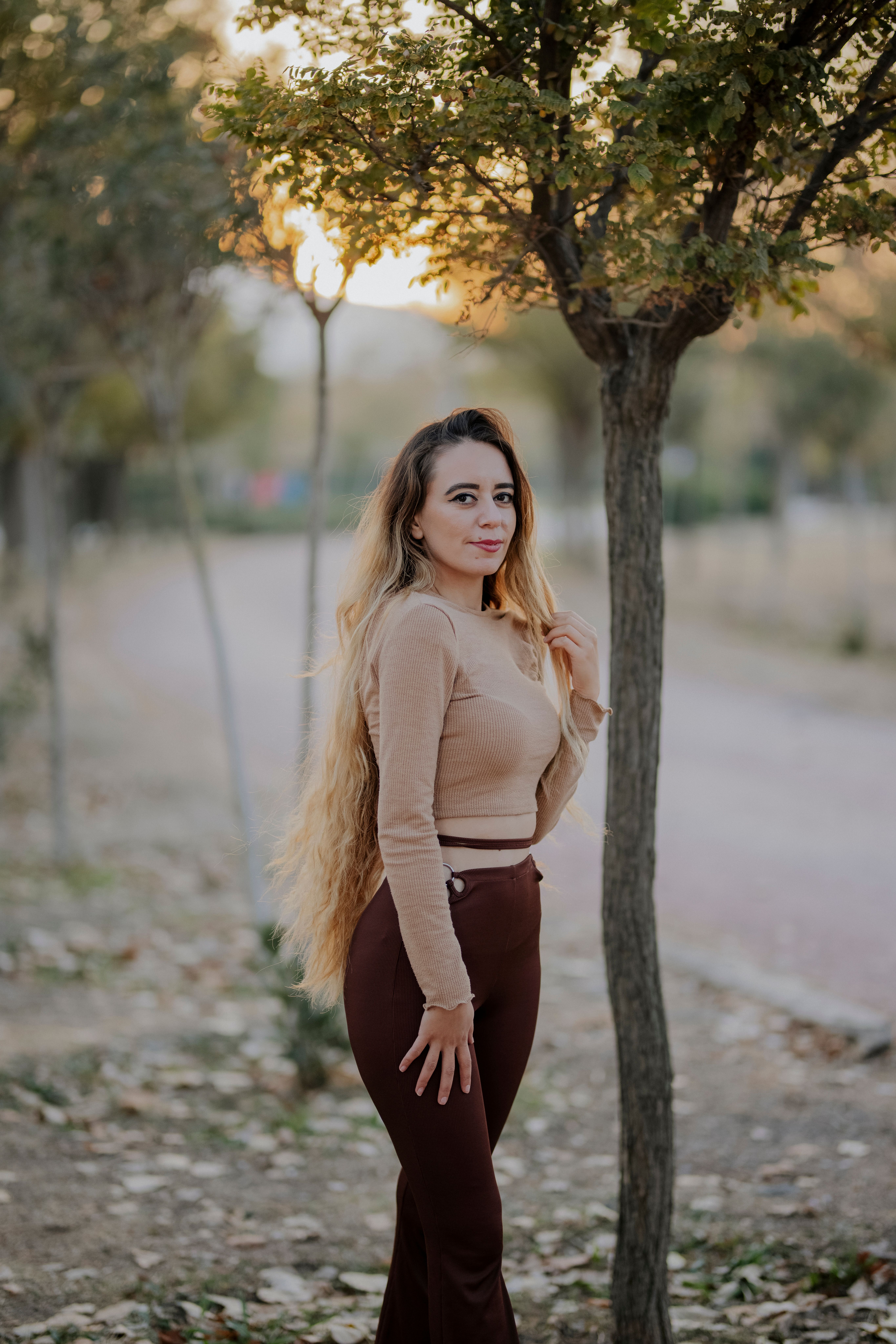 Blusa Canelada Bege Manga Longa
