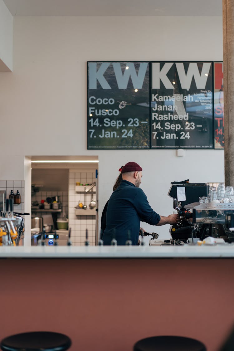 Man Working In A Coffee Shop 