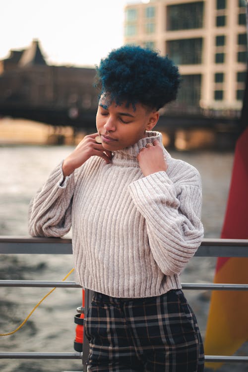 Woman Wearing Turtleneck on Boat