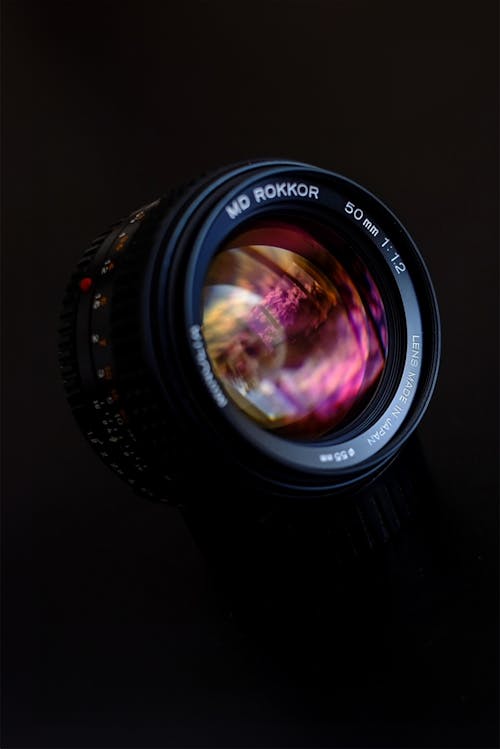 A Lens on a Black Background
